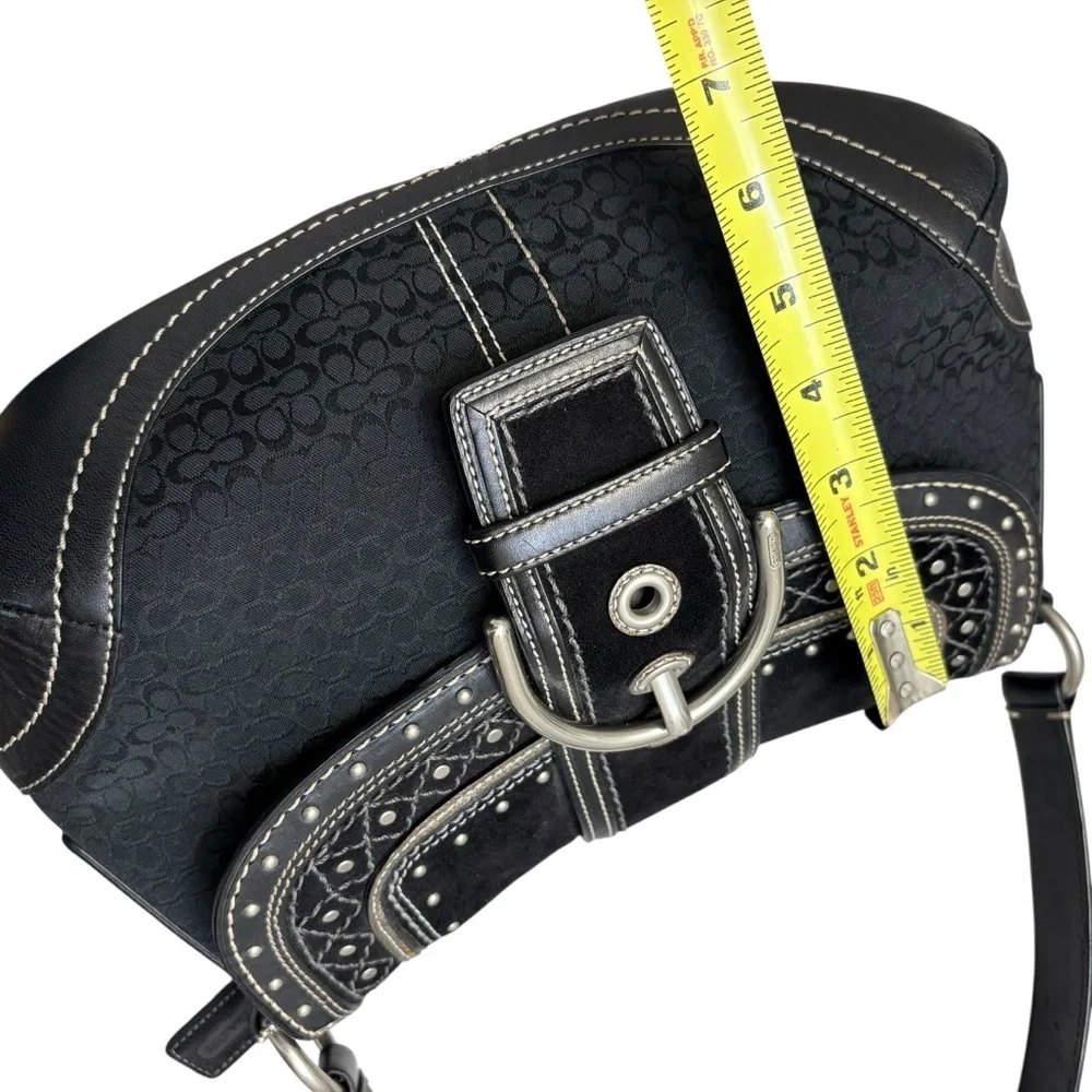 Coach signature black leather suede soho hobo bag vintage Y2K rare